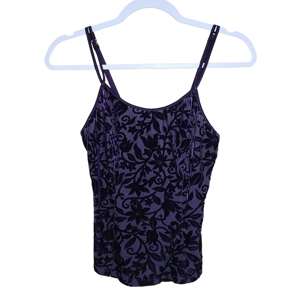Purple Floral Burnout Velvet Cami S Golbincore Witchy Whimsigoth Fairy Grunge‎